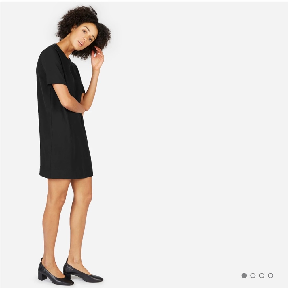 Everlane Japanese goWeave Navy Zip tee dress